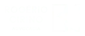 Logotipo do escritório Rogério Cirino Advocacia na cor branca